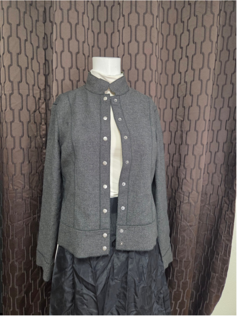 Women's Unbranded Grey Snap-Front Jacket Size M